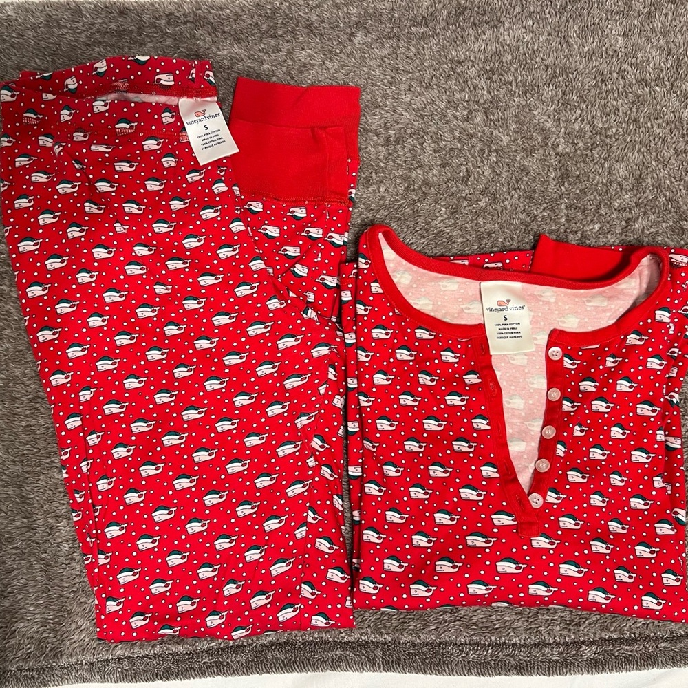 Vineyard Vines Red Whale Pajama Set